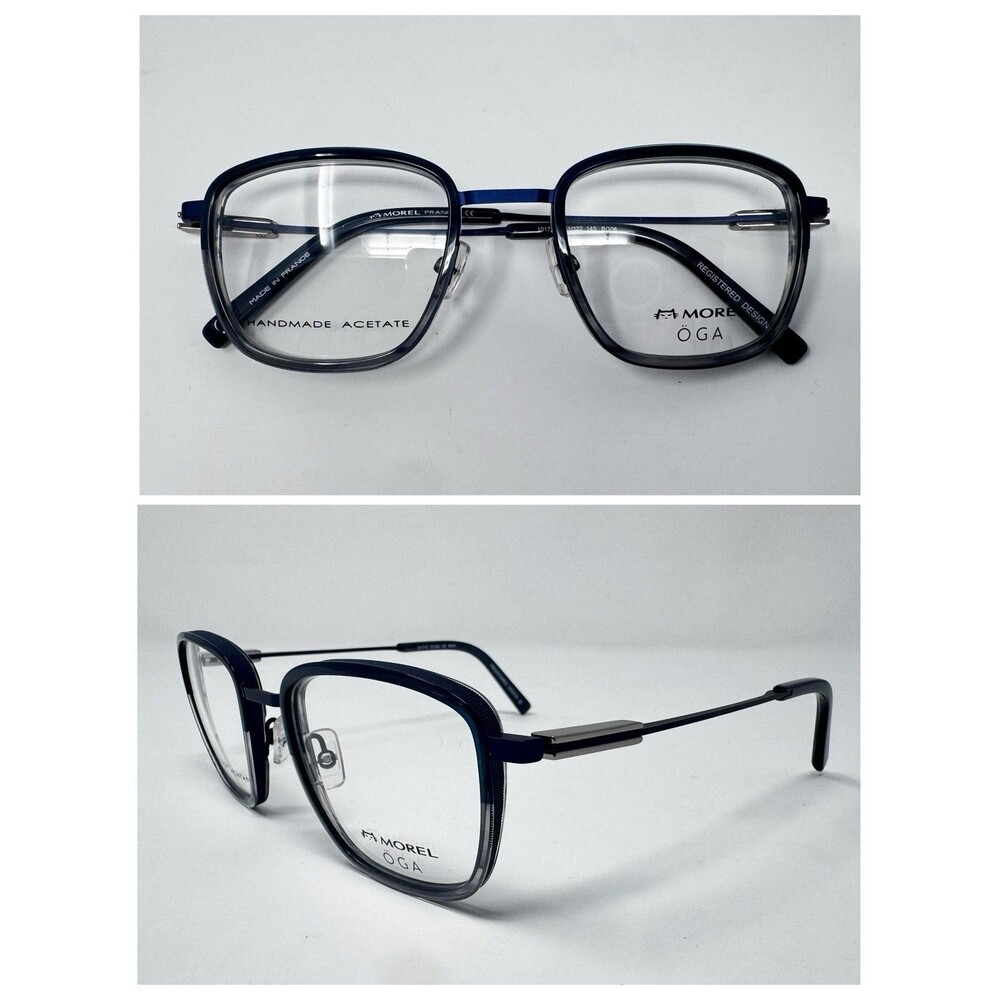 Morel OGA 10171O 51-22-145 Handmade Acetate Eyeglass Frames Blue Gray France
